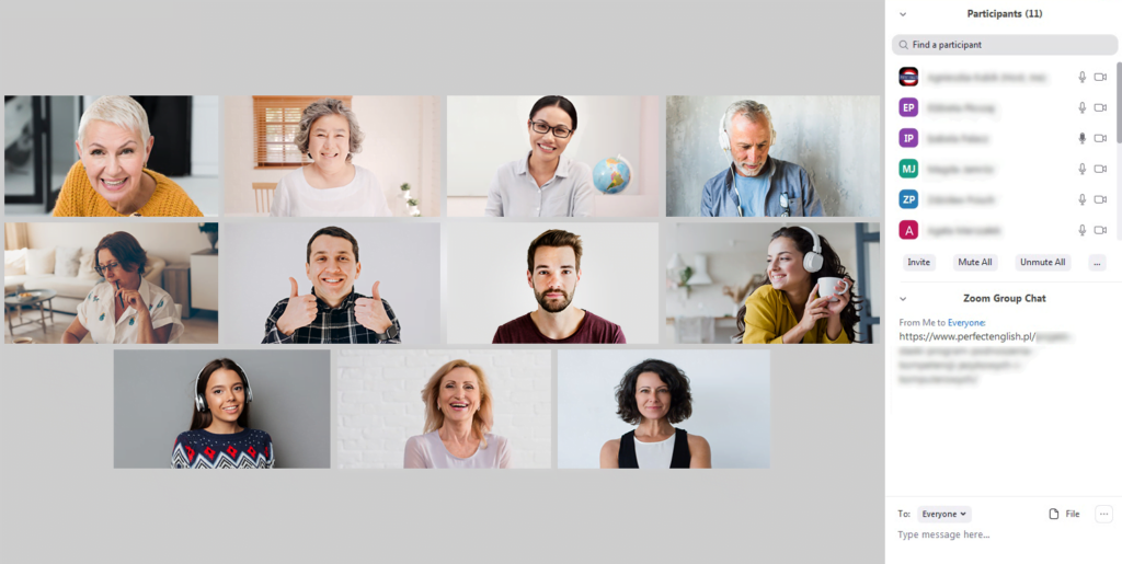 Spotkanie na Zoomie, widok galeryjny